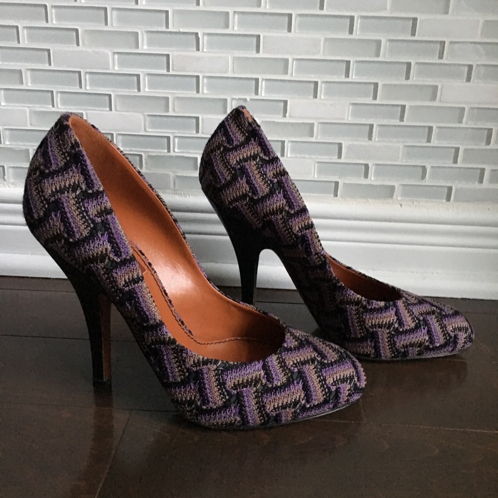 Missoni knitted textile/leather heels size 37